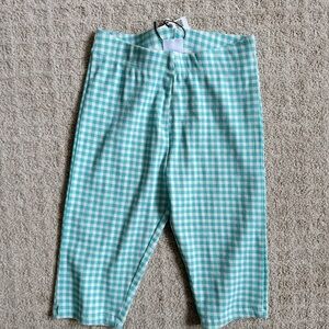 NWT Zara Girls Turquoise Checkered Print Biker Shorts Size 11 12 Years